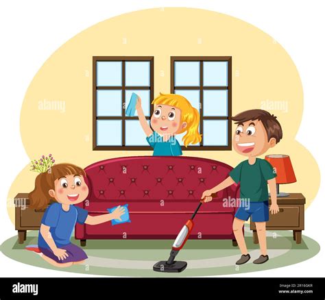 Kids Clean Room Clip Art Kids Cleaning Room Vectors Download Free