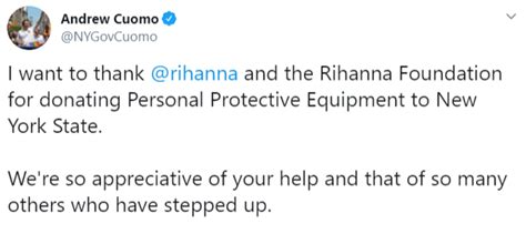 Rihanna donates safety gear to New York hospitals
