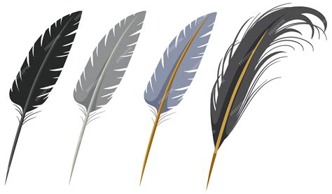 Free Vector | Set of different feather pen quills
