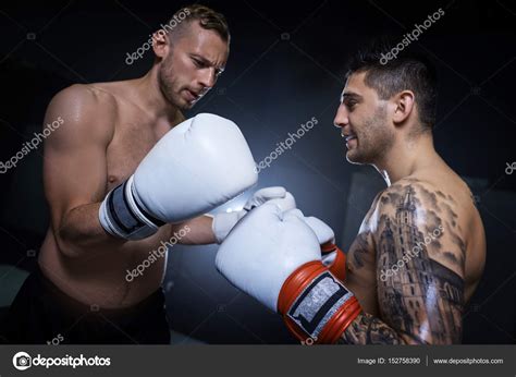 Two Men Boxing Stock Image 的图像结果