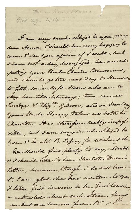 austen, jane substantial fragmen ||| letters ||| sotheby's ...