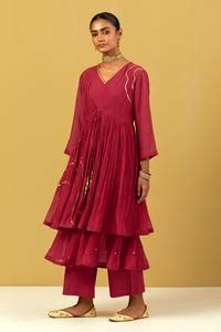 Buy Maroon Chanderi Hand Embroidered Pant For Women by Ikshita ...