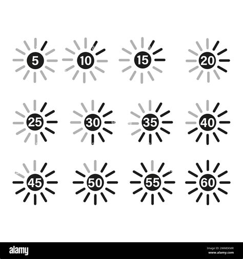 Countdown timer icons set. Seconds intervals. Vector illustration. EPS ...
