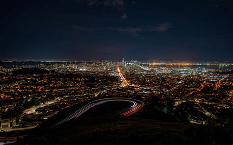 Download wallpaper 3840x2400 night city, aerial view, city lights ...