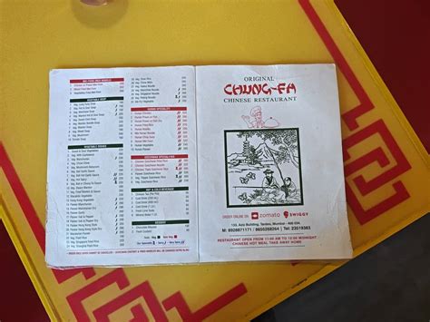 Menu at Chung Fa Chinese Restaurant, Mumbai, 133