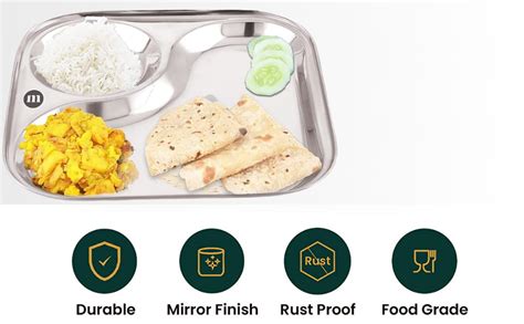 Buy MARU Stainless Steel Tableware Compartment Plates | Creative Shapes ...