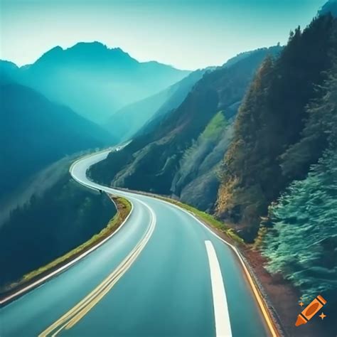 Wallpaper of a hypercar driving through scenic mountains on Craiyon