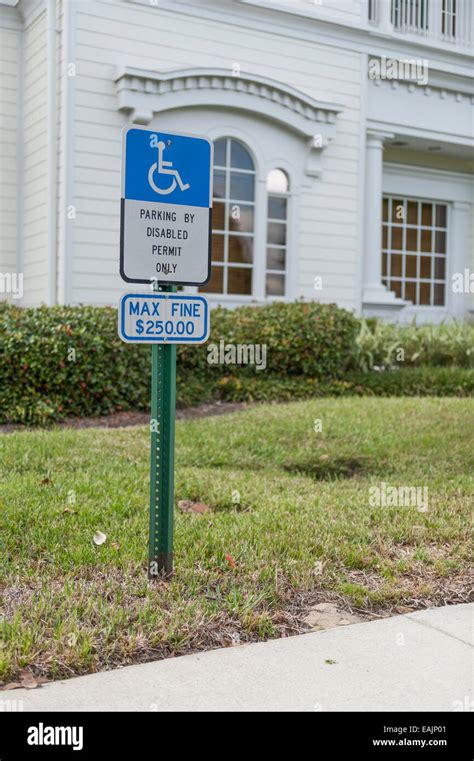 Handicap Handicapped Parking Disabled Permit Sign Max Fine $250.00 Sign ...