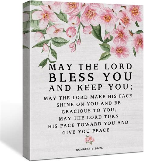 Póster de lienzo con versículo bíblico con texto en inglés May The Lord ...