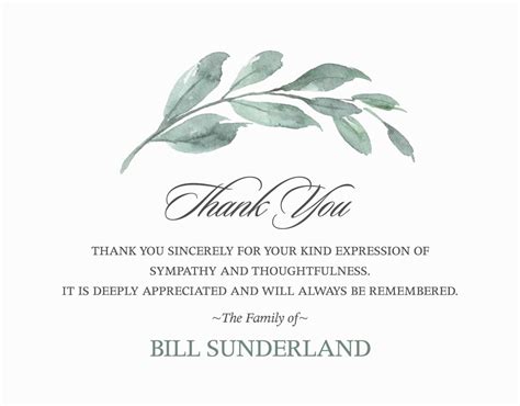 Example Of Thank You Card After Funeral at Sofia Gellatly blog