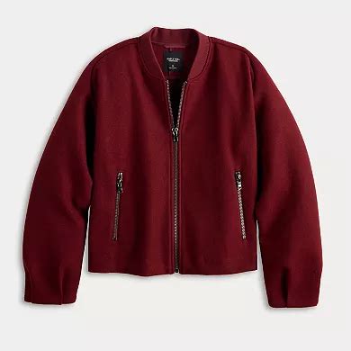 Women's Simply Vera Vera Wang Structured Knit Bomber Jacket