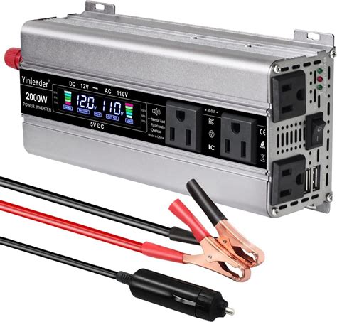 Yinleader 1000 Watt Inverter 12V to 110V DC to AC Converter 2000W Peak ...