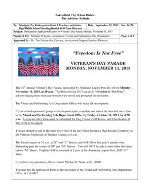 Fillable Online Bakersfield City School District The Advisory Bulletin ...