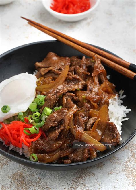 Japanese Beef Bowl ( Gyudon ) | Khinskitchen Asian Beef Bowl Recipes