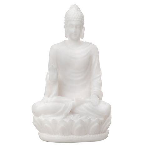 White Polyresin Meditating Lord Buddha Statue – eCraftIndia