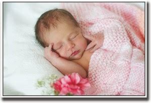 Baby sleeping with pink rose Fine Art Print - Children posters in India ...