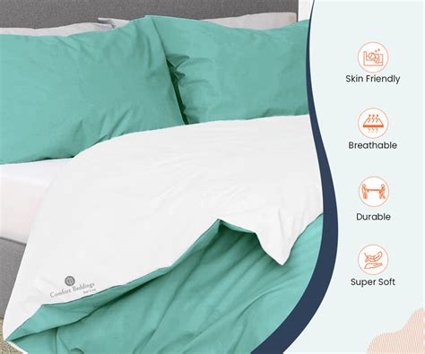 Aqua Green Reversible Duvet Cover | Comfort Beddings