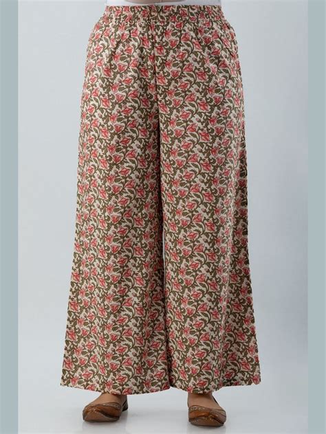 Printed Cotton Round Neck 3/4 Sleeve Flared Calf Length Kurta Set ...