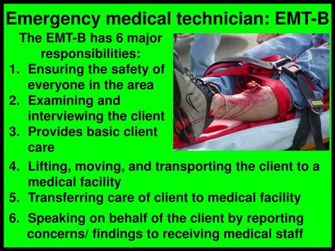 PPT - Emergency Medical Technicians: Levels and Responsibilities PowerPoint Presentation - ID ...