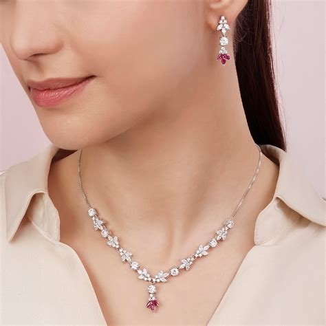 Starlight Serenade Rhodium Plated 925 Sterling Silver Jewellery Set – Zavya