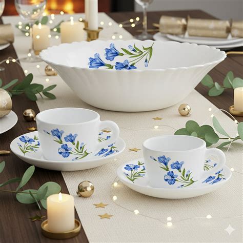 Buy Larah By Borosil Marina Blue Tea Set at Best Price Online in India ...