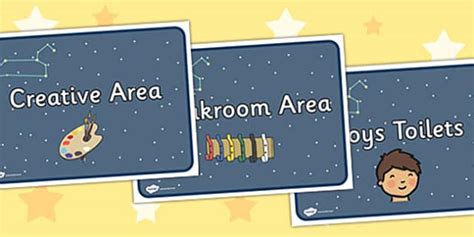 👉 Leo Class Constellation Themed Classroom Area Signs - constellation