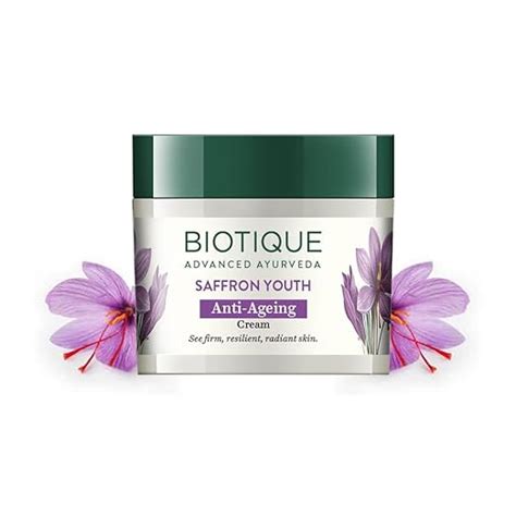 Buy Biotique Saffron Youth Anti-Ageing Cream Reduces fine lines ...