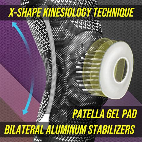 Buy BLITZU Knee Brace, Knee Compression Sleeve Support with Patella Gel ...