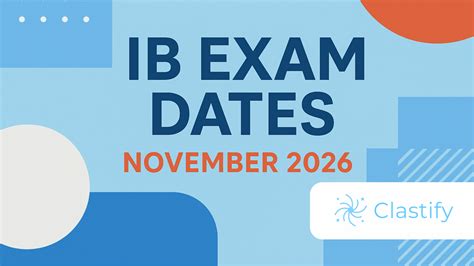 IB Exam Dates - November 2026 cover image