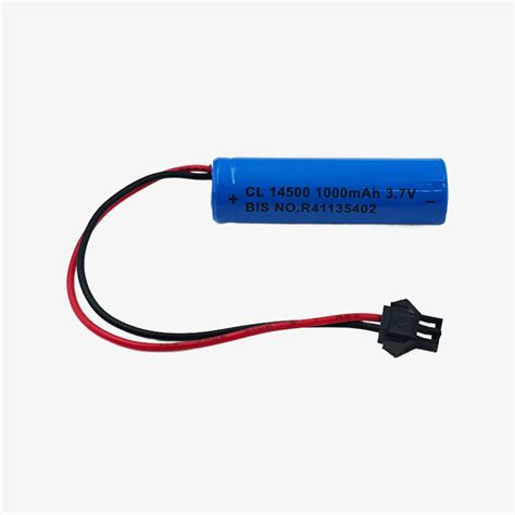 1000mAh 3.7V 14500 Li-ion Battery with BMS and JST Connector ...