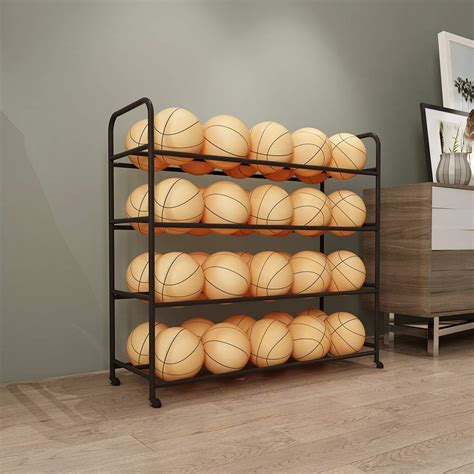 TMGY Basketball Racks for Balls with Wheels,Iron Basketball Display ...