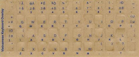 VIETNAMESE Keyboard Stickers - Labels - Overlays with Blue Characters ...