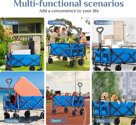 DUMOS Foldable Wagons Carts with All-Terrain Wheels, India | Ubuy