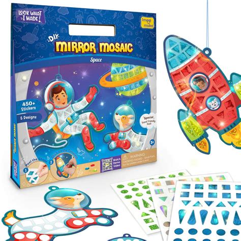 Imagimake Space Sticker Mosaic: Mess-Free Craft Kit for Kids (450+ Sti ...