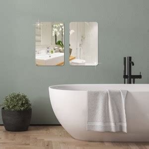 WallDaddy 30 cm Curve Rectangle Plastic mirror sticker-C-2 Combo Curve ...