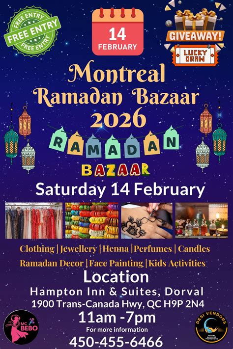 Montreal Ramadan Bazaar 2026, Hampton Inn & Suites Montreal-Dorval, 14 ...
