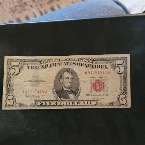 40 1953 red seal 5 dollar bill