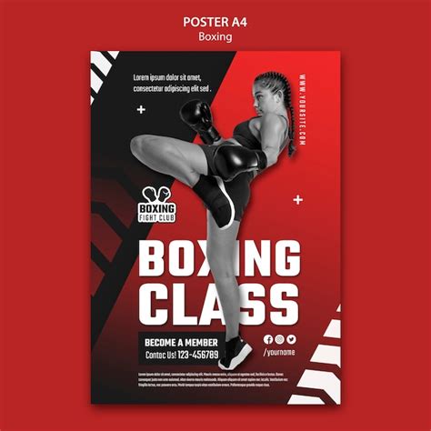 Modelo de boxe de design plano | PSD Grátis