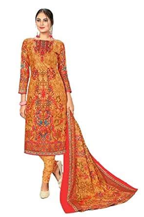 Buy Aadeli Women's Cotton Printed Unstitched Dress Material (ADL0000064 ...