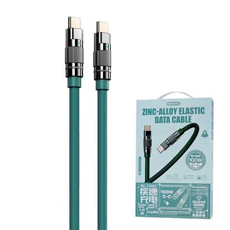 Data kabl REMAX Wefon 100W Zinc-Alloy RC-C055 Type C na Type C zeleni ...