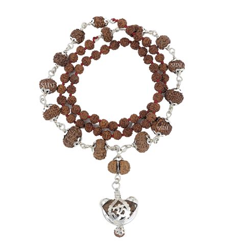 SATAT Siddha Mala Rudraksha 1-14 Mukhi Original | in Pure Silver Cap ...