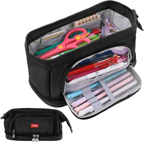 Amazon.com: YUERUI Cute Preppy Pencil Case - Large Capacity Pencil Bag ...