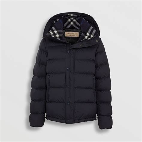 Detachable-sleeve Down-filled Hooded Puffer Jacket in Navy - Men ...