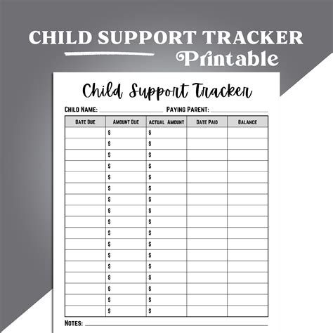 Child Support Tracker Printable - Child Support Payment Tracker - Co-parenting Tool for Tracking ...
