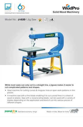 Jig Saw Machines - Jig Saw 36" J-820 Manufacturer from Sirhind