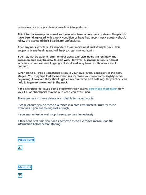 Image result for Neck Exercises Printable PDF