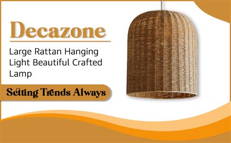 Buy Decazone Large Rattan Hanging Light Beautiful Crafted Lamp Adds ...