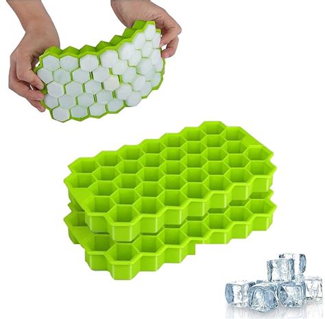 Buy E-COSMOS® Ice Cube Tray Silicone for Freezer Honeycomb 37 Cavity ...