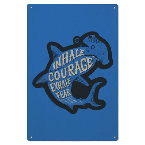 Sailor's Pride Collection, Hammerhead Shark, Inhale Courage, Exhale Fear, Contour Birch Wood ...