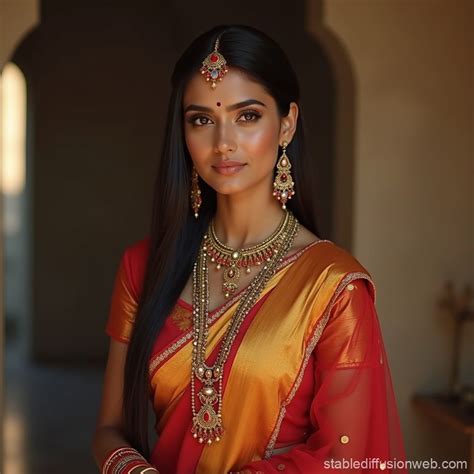 Indian Women in Traditional Attire | Stable Diffusion Online